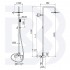 Miscelatore monocomando esterno doccia, completo di colonna doccia , soffione inox 200x200 mm e kit doccia